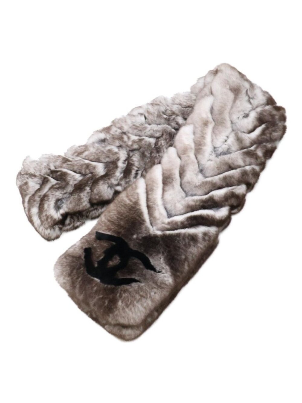 Chanel Orirag Cashmere Alpaca CC Logo Scarf on Both Ends